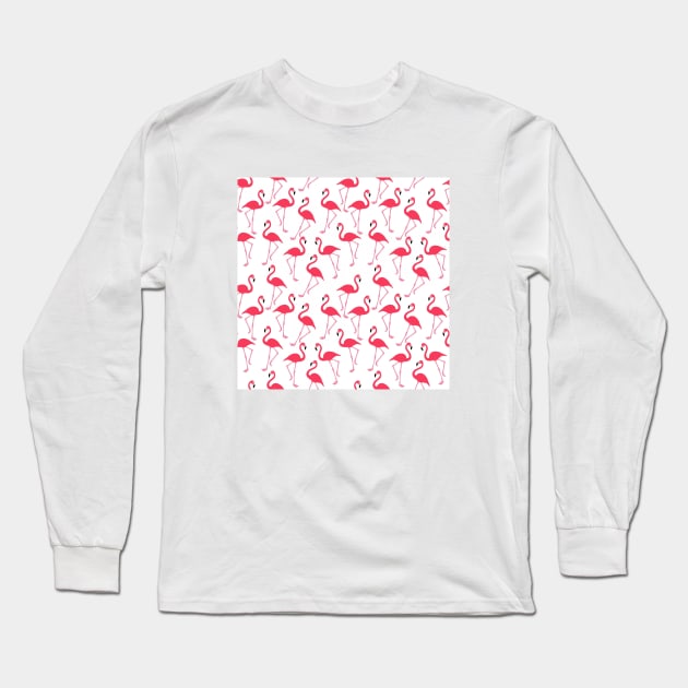 Flamingo Pattern Long Sleeve T-Shirt by AnimalPatterns